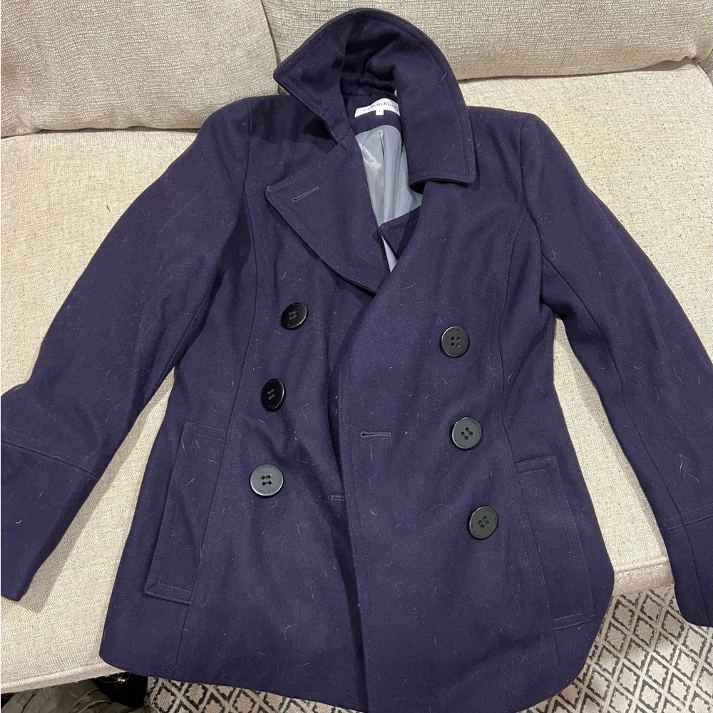 Calvin Klein purple pea coat. Size 2